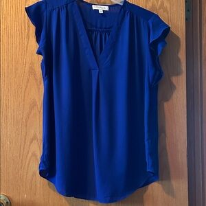 Chaus Royal Blue V-Neck Blouse